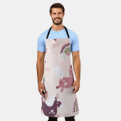 Tablier Unicorns Rainbows : Pastel Magic Arrière - plan. (Porté)