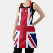 Tablier Union Jack Apron - Retro British Flag Monogrammed  (Insitu)