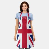 Tablier Union Jack Apron - Retro British Flag Monogrammed  (Porté)
