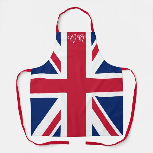 Tablier Union Jack Apron - Retro British Flag Monogrammed  (Recto)