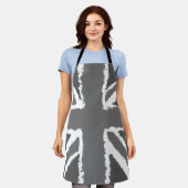 Tablier Union Jack Art Gris Tons Mur Monté (Porté)