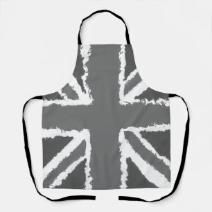 Tablier Union Jack Art Gris Tons Mur Monté