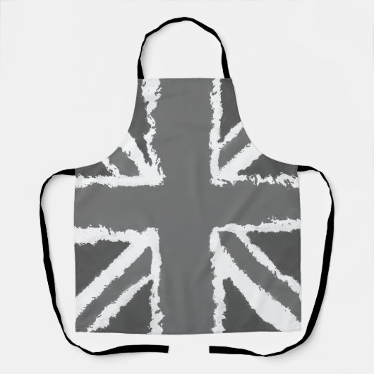 Tablier Union Jack Art Gris Tons Mur Monté (Recto)