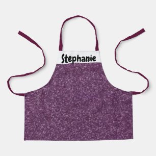 Tablier Unique Purple & White Sparkly Kids Nom personnalis