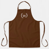 Tablier Unisex Apron with Monogram,  Dark Brown, Rustic  (Recto)