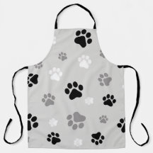 Tablier unisex imprimé noir, blanc et gris