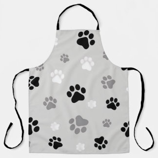 Tablier unisex imprimé noir, blanc et gris