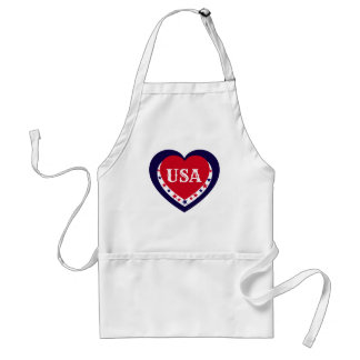 Tablier USA Patriotique Rouge Blanc Bleu Coeur Festif Juil