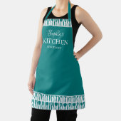 Tablier Ustensiles blancs turquoises Élégant Cuisine de vo (Insitu)