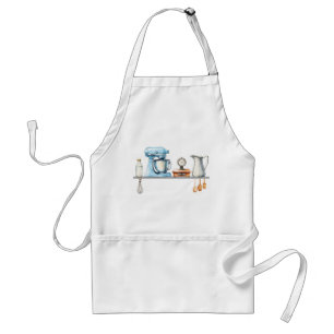 Tablier Ustensiles de cuisine bleus et gris