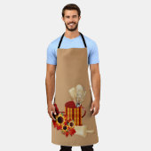Tablier Ustensiles de Cuisine d'automne (Porté)