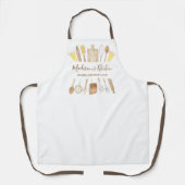 Tablier Ustensiles de Cuisine de cuisine aquarelle personn (Recto)