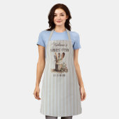 Tablier Ustensiles de cuisine de ferme rustique rayure neu (Porté)