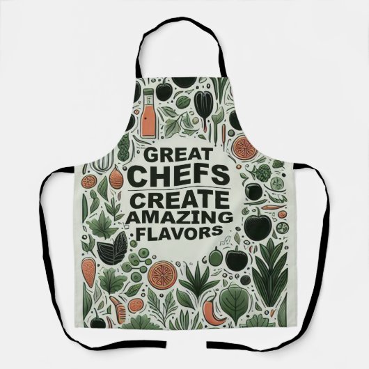 Tablier Ustensiles de cuisine du chef botanique Typographi (Recto)