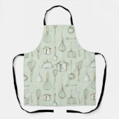 Tablier Ustensiles de cuisine en mint Pans (Recto)