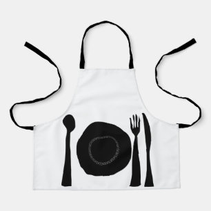 Tablier Ustensiles de cuisine noir Art