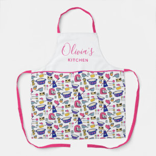 Tablier Ustensiles de cuisine personnalisés motif