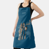 Tablier Ustensiles de cuisine rustique Monogramme moderne (Insitu)