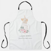 Tablier Ustensiles de cuisson à base de spatule rose pâle (Recto)