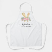 Tablier Ustensiles Floral Blush Aquarelle Script cuisine (Recto)