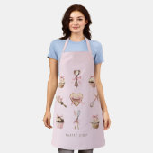 Tablier Ustensiles roses & Cupcake Baker Apron (Porté)