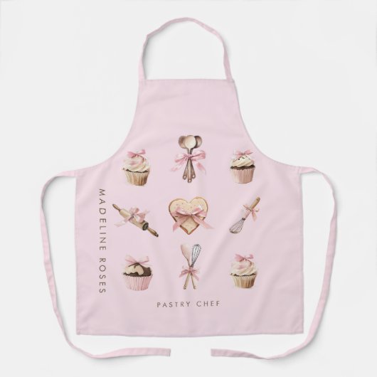 Tablier Ustensiles roses & Cupcake Baker Apron (Recto)