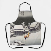 Tablier Utagawa Hiroshige - Neige du soir à Kanbara (Recto)