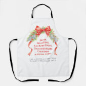 Tablier Vacances cloches et arcs de Noël aquarelle personn (Recto)