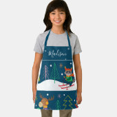 Tablier Vacances d'hiver Imprimer avec nom et animaux mign (Insitu)