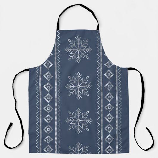 Tablier Vacances d'hiver tricot snowflake design (Recto)