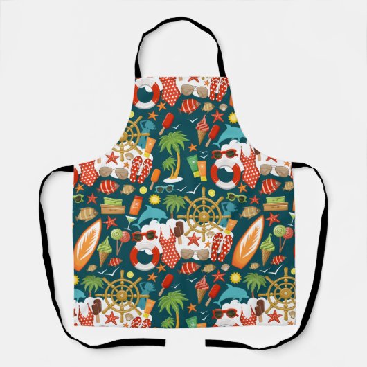 Tablier vacances fête d'été plage motif (Recto)