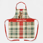 Tablier Vacances Plaid Goldendoodle Père Noël Chien Noël (Recto)