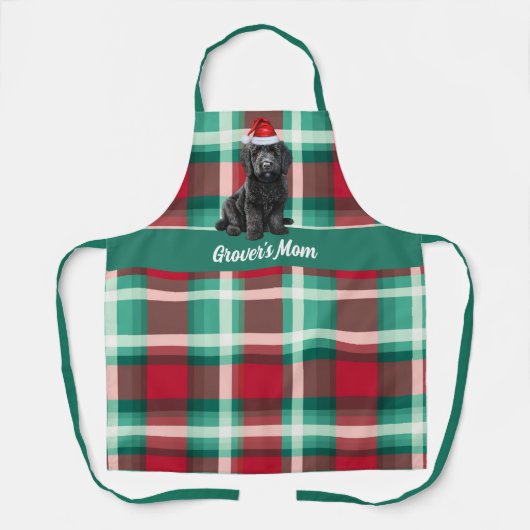 Tablier Vacances Plaid Labradoodle Père Noël Chien Noël (Recto)