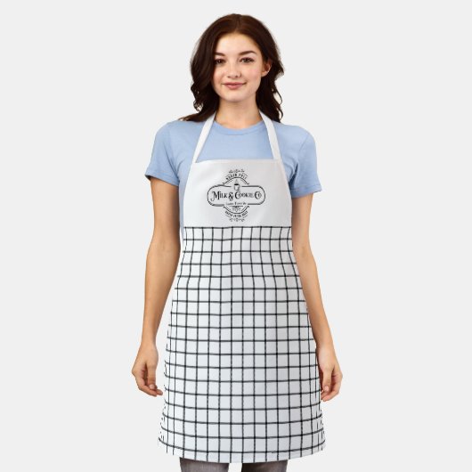 Tablier Vacances Plaid Noir (Porté)