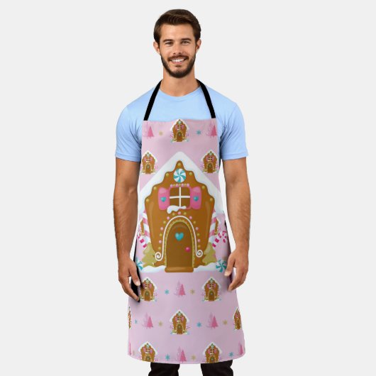 TABLIER VACANCES ROSES ET BLEU GINGERPREAD MAISONS (Porté)