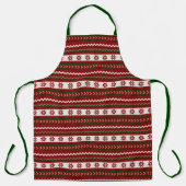 Tablier Vacances Rouge et Vert Fair Isle Apron (Recto)