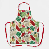 Tablier Vacances tropicales hawaïennes ALO-HO-HA  (Recto)