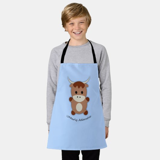 Tablier Vache adorable âgée (Porté)