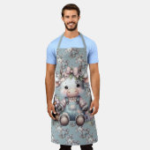 Tablier Vache Bébé mignonne Pastel dans les salons avec fl (Porté)