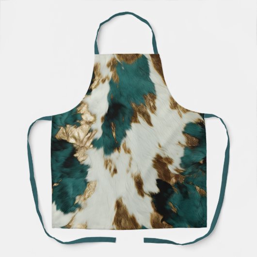 Tablier Vache blanche de l'Ouest Emerald Gold (Recto)