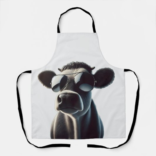 Tablier Vache branchée en lunettes de soleil (Recto)