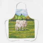 Tablier Vache Charolais Blanche & Boeuf de veau Cupide (Recto)