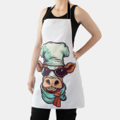 Tablier Vache Chef Avec Des Lunettes Sur Un Animal De Ferm (Insitu)