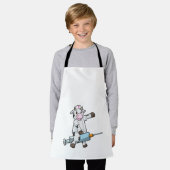Tablier Vache comme infirmière avec coeur et seringue (Porté)