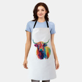 Tablier Vache cool dans le T-shirt classique de la prairie (Porté)