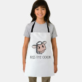 Tablier vache de dessin animé noir blanc rose baiser gris (Insitu)