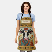 Tablier Vache florale (Porté)