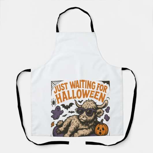 Tablier Vache Highland attendant Halloween (Recto)