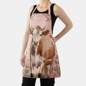 Tablier Vache Jersey Adorable Floral Rose (Insitu)