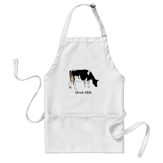 Tablier Vache laitière du Holstein, dessin au trait, lait (Devant)